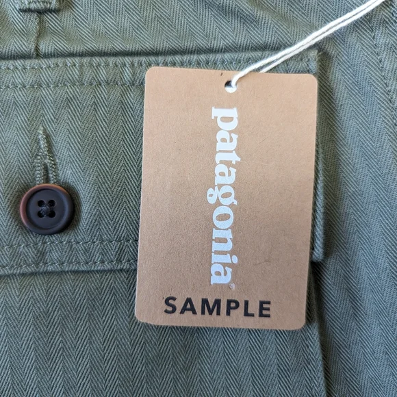 NWT Green Patagonia Organic Cotton Herringbone Utility Pants, Hiking Trousers - Picture 9 of 16